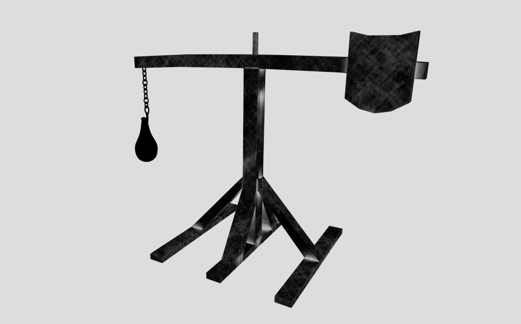 Medieval Quintain Low-poly 3D model_12