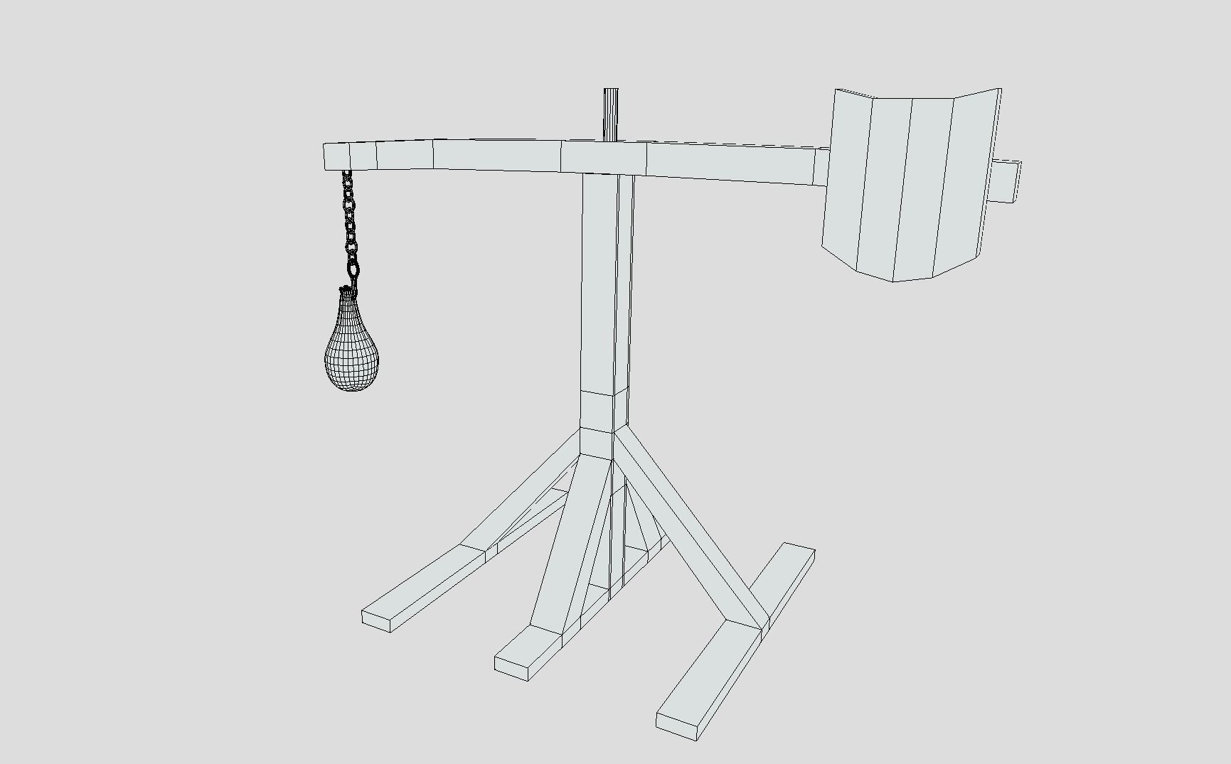 Medieval Quintain Low-poly 3D model_9