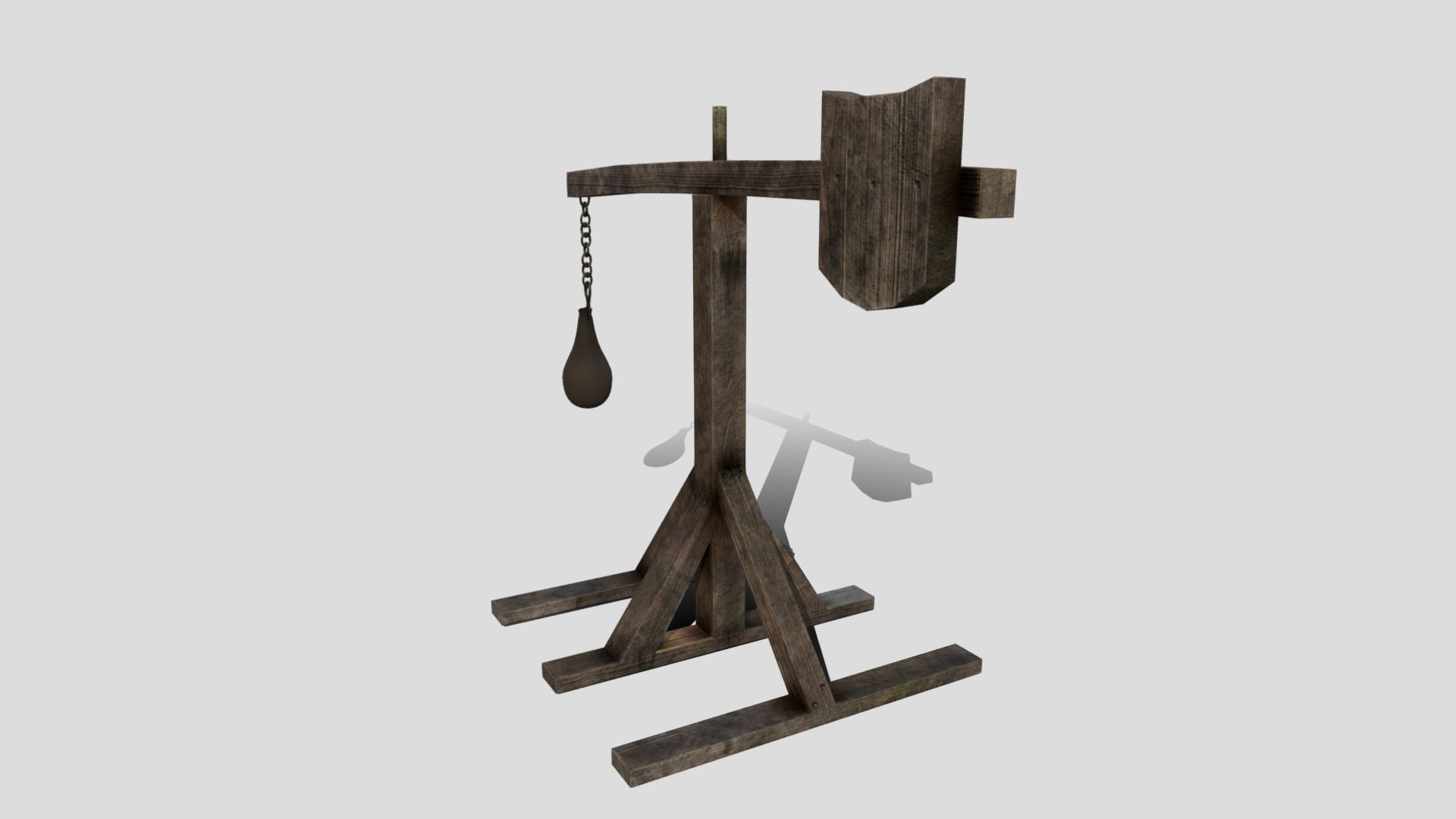 Medieval Quintain Low-poly 3D model_3