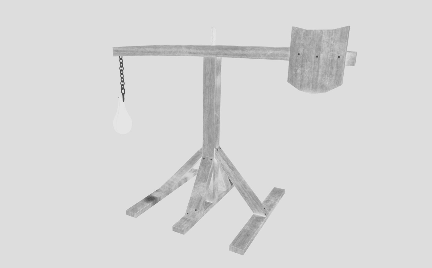 Medieval Quintain Low-poly 3D model_11