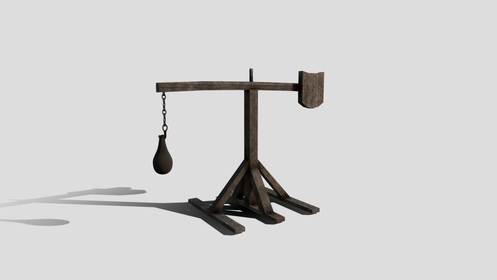 Medieval Quintain Low-poly 3D model_1