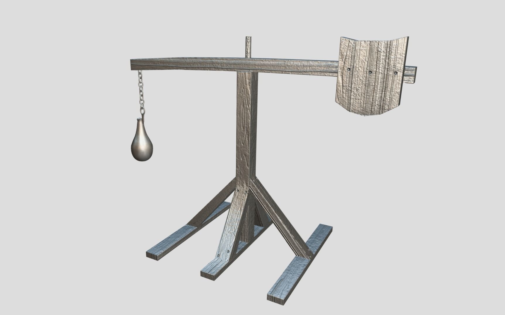 Medieval Quintain Low-poly 3D model_10