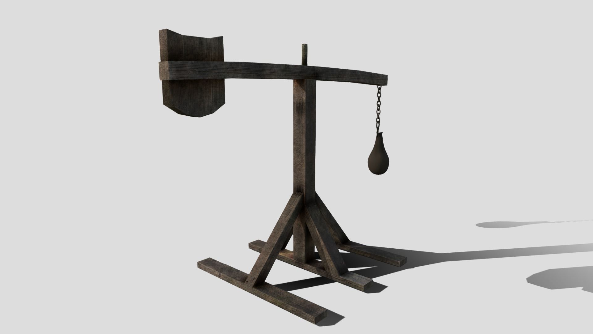 Medieval Quintain Low-poly 3D model_4