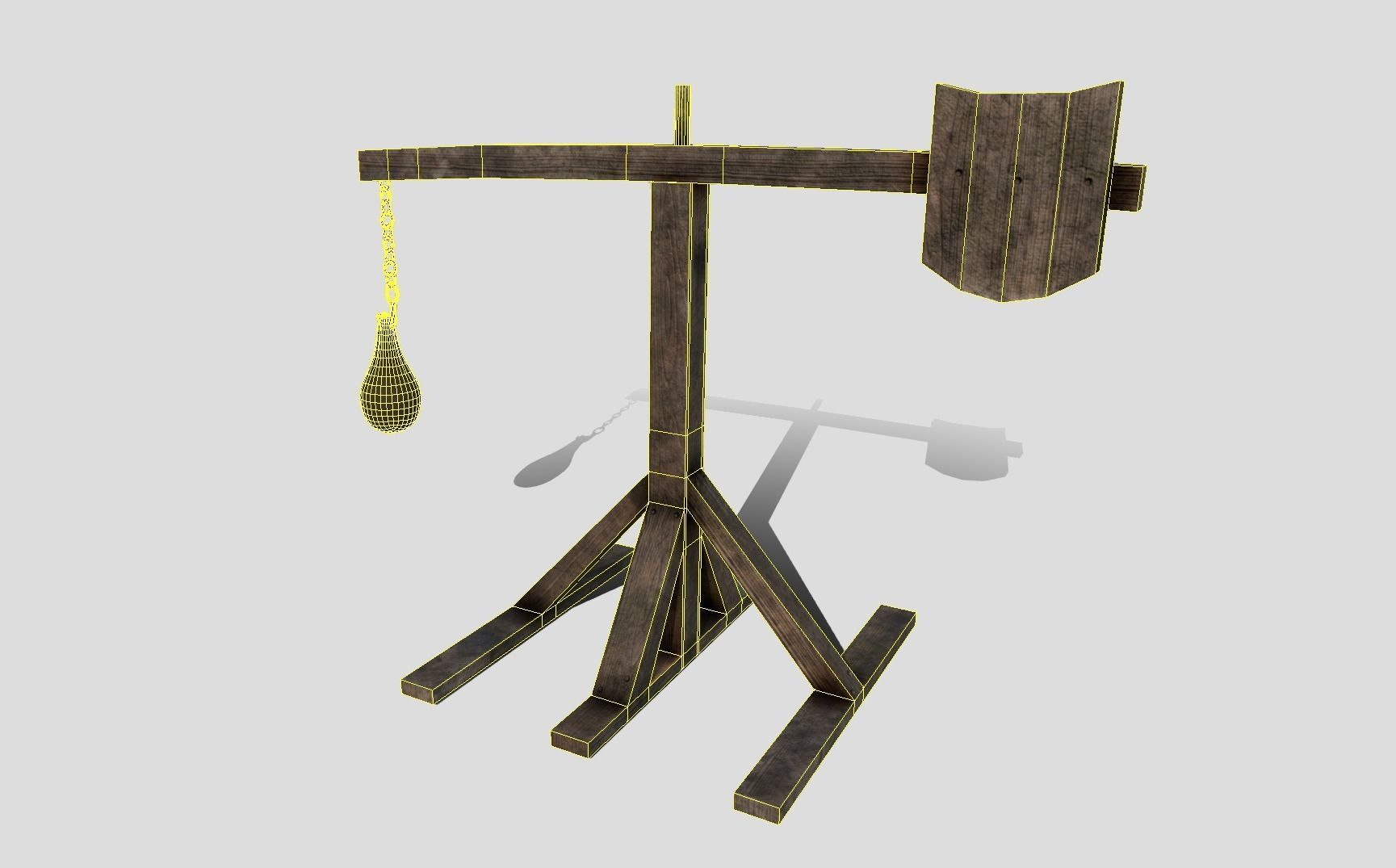 Medieval Quintain Low-poly 3D model_13