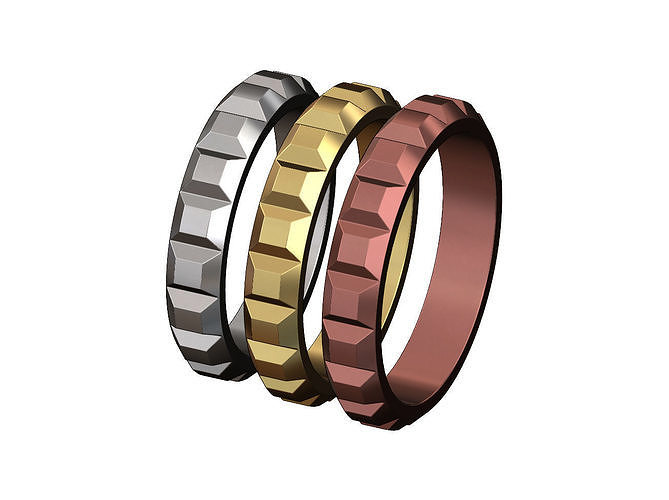 Cobble stones motif band 3D print model