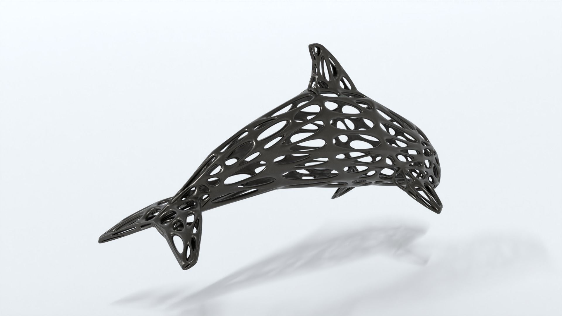 Dolphin Voronoi Statue 3D model_4