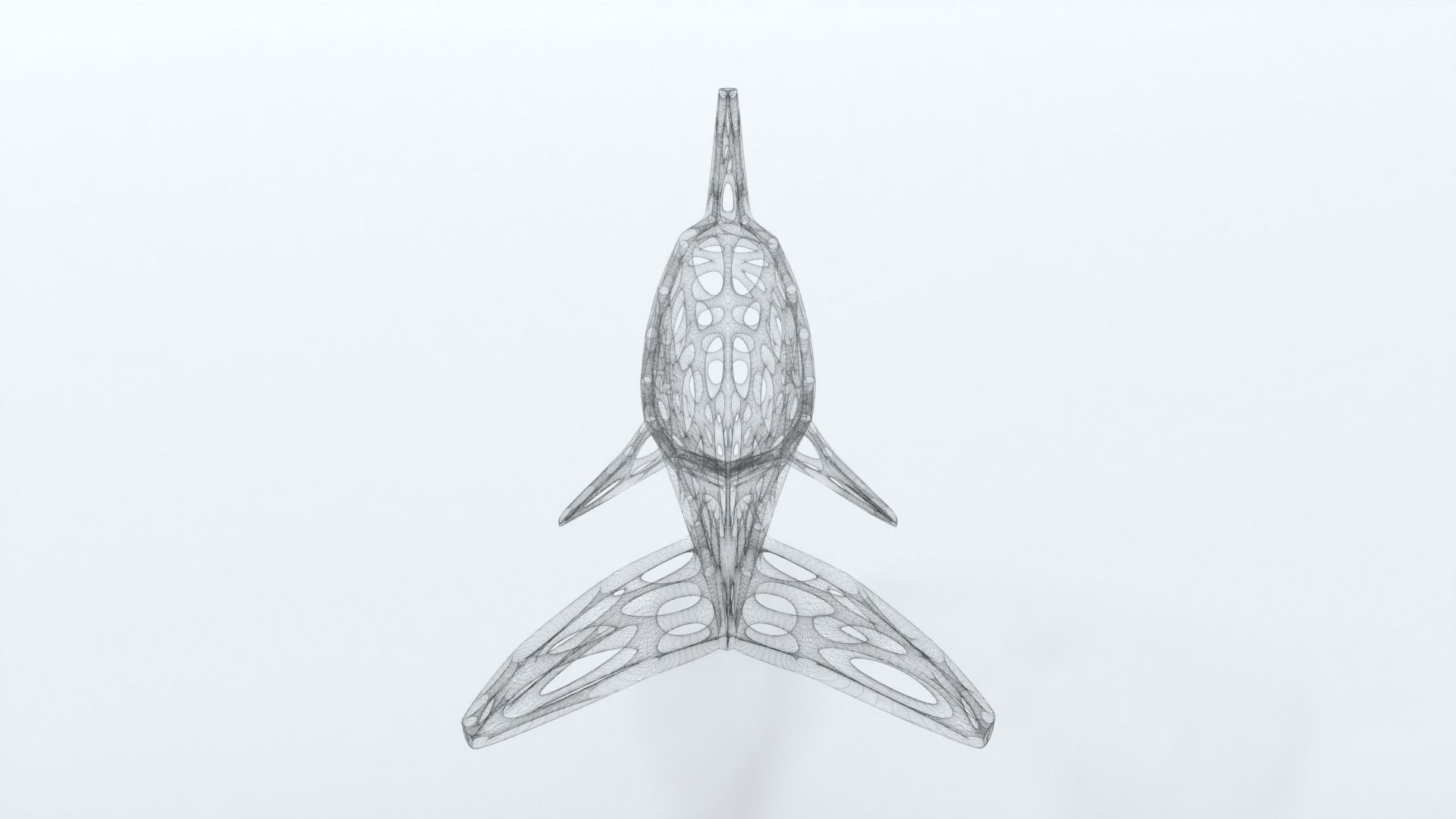 Dolphin Voronoi Statue 3D model_12