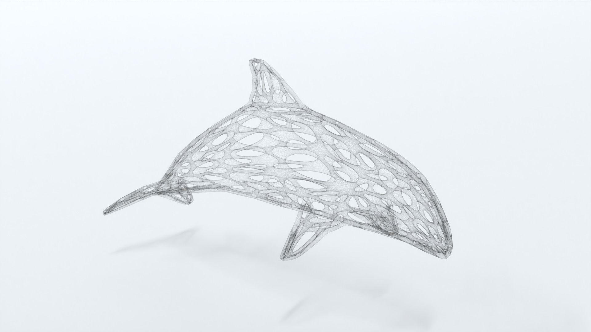 Dolphin Voronoi Statue 3D model_15