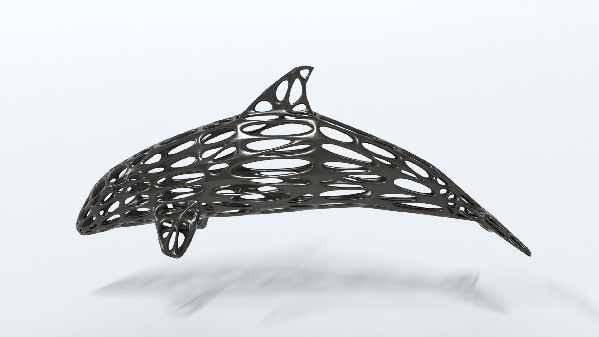 Dolphin Voronoi Statue 3D model_1