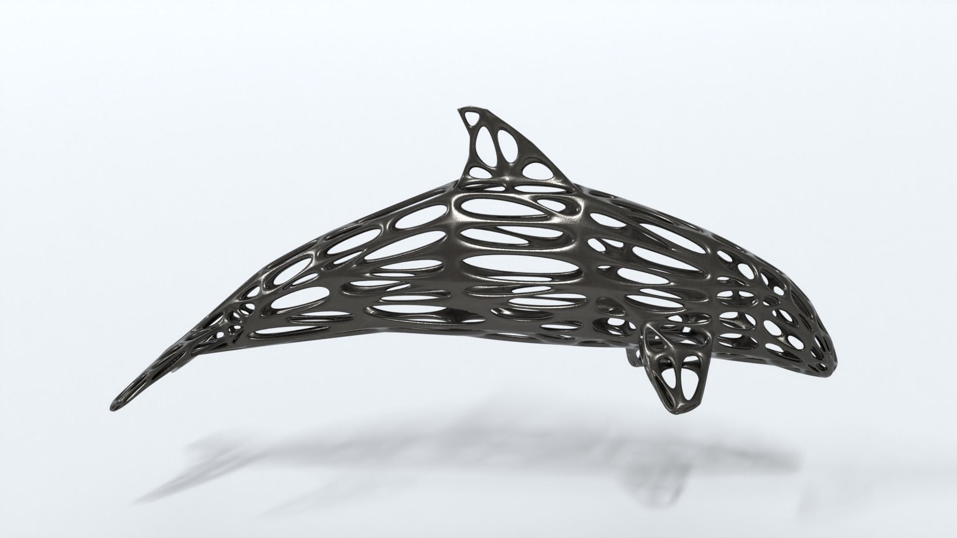 Dolphin Voronoi Statue 3D model_5