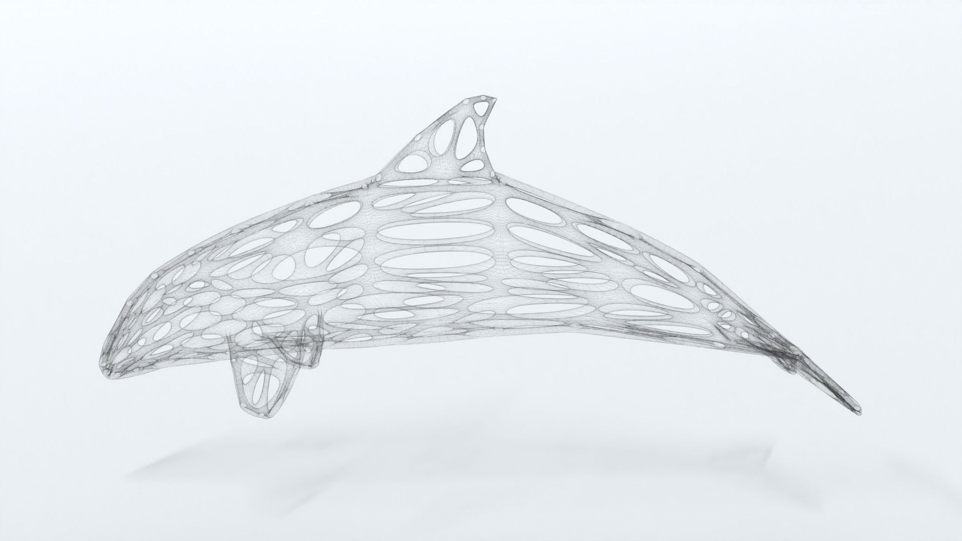 Dolphin Voronoi Statue 3D model_10