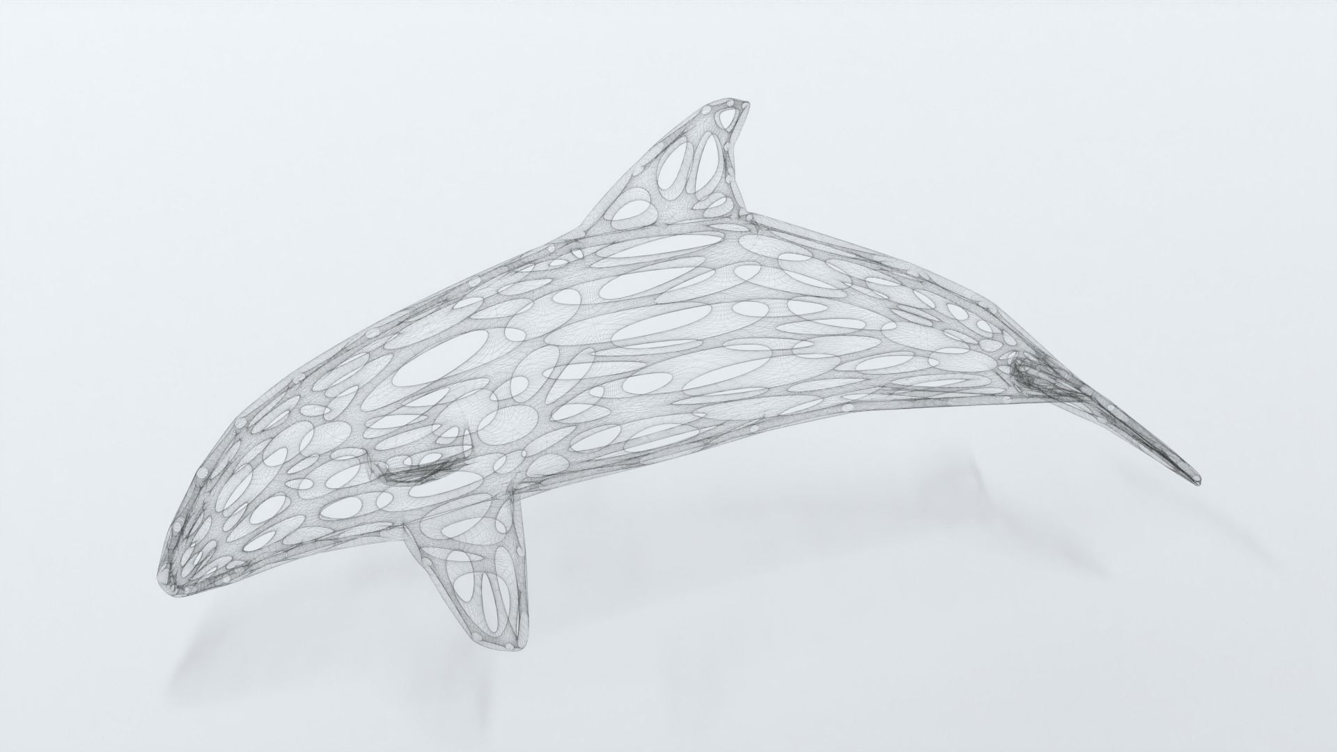 Dolphin Voronoi Statue 3D model_9