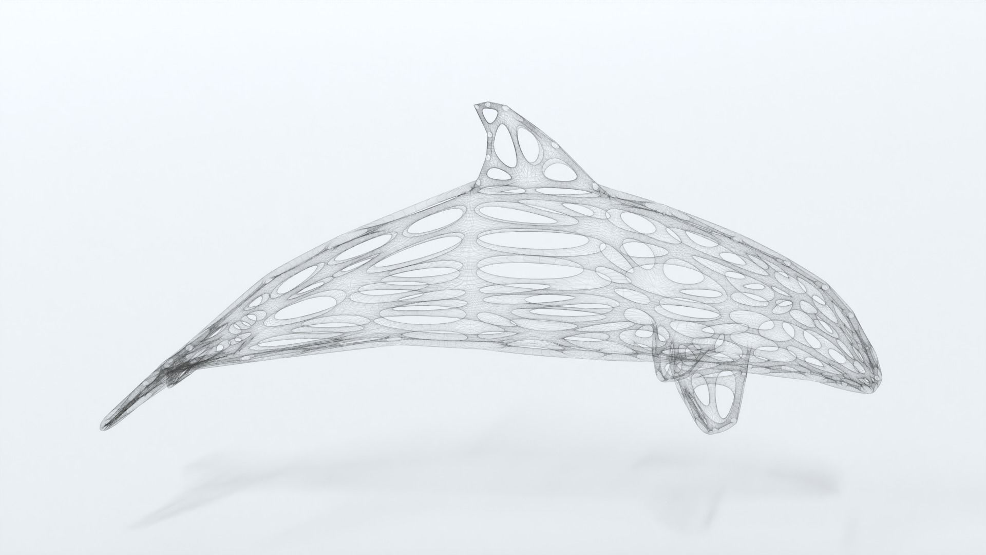 Dolphin Voronoi Statue 3D model_14