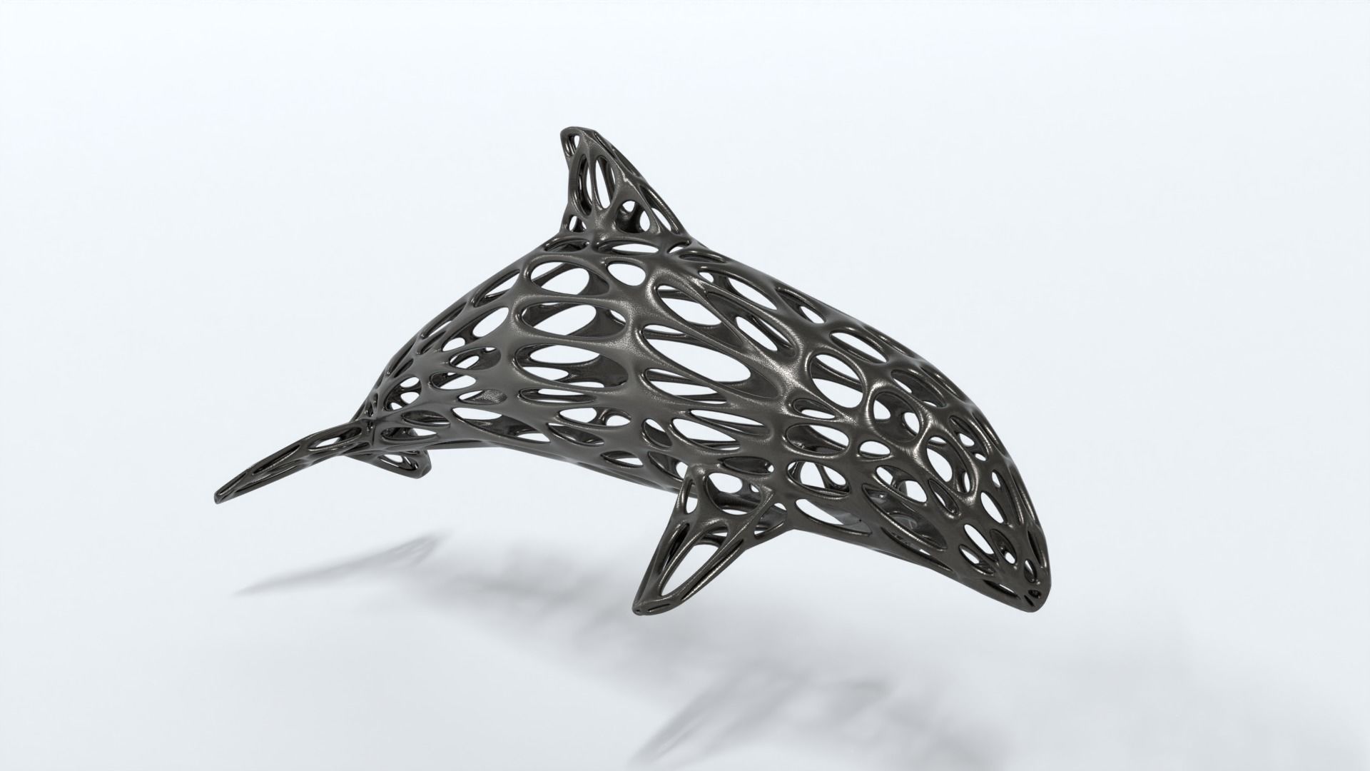 Dolphin Voronoi Statue 3D model_6