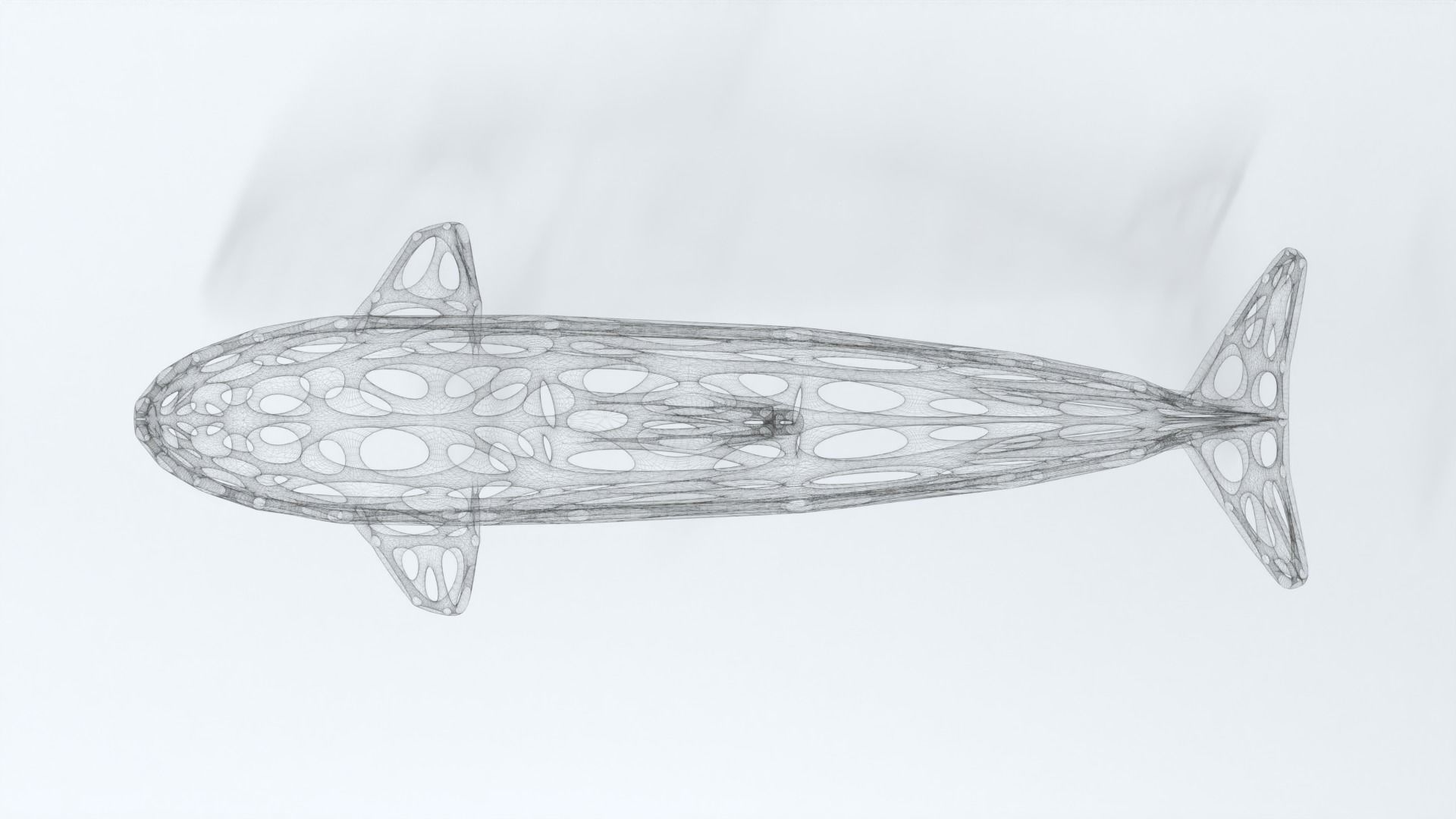 Dolphin Voronoi Statue 3D model_17