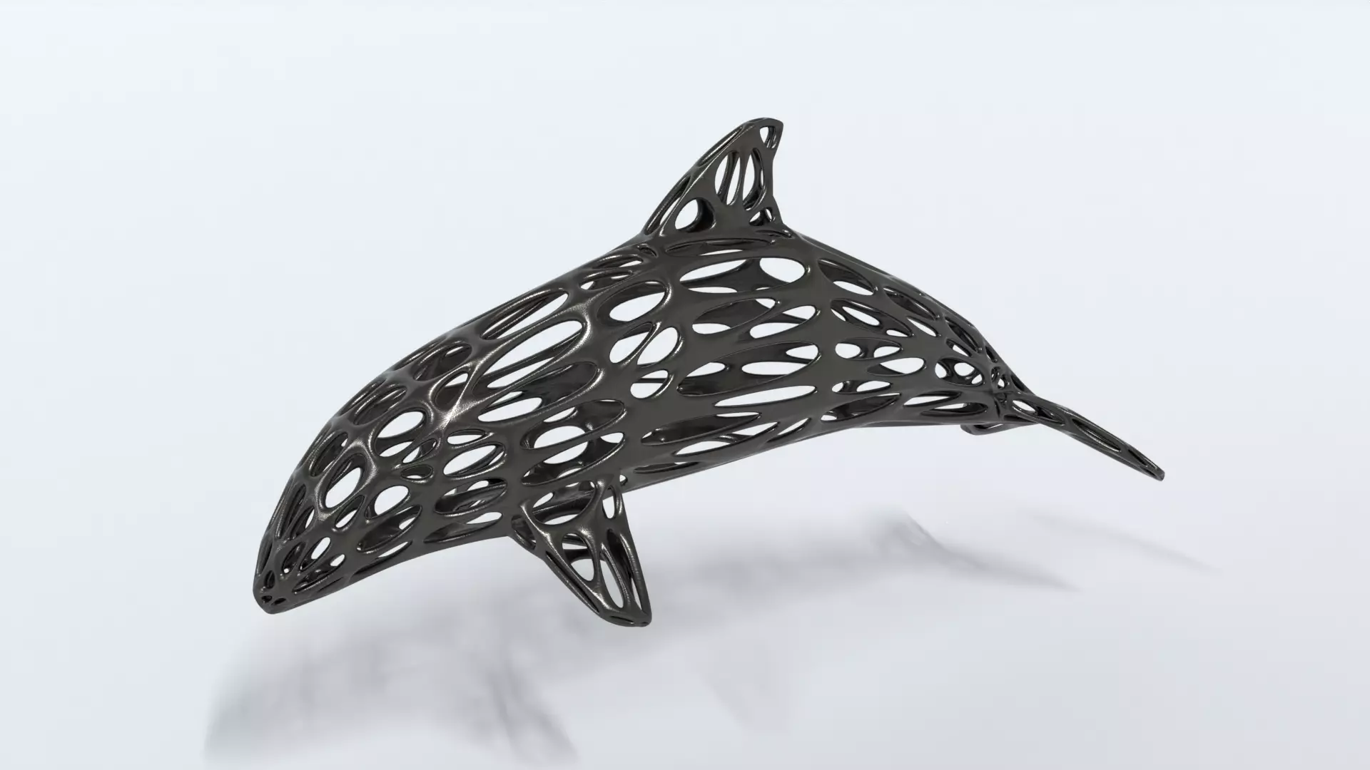 Dolphin Voronoi Statue 3D model_0