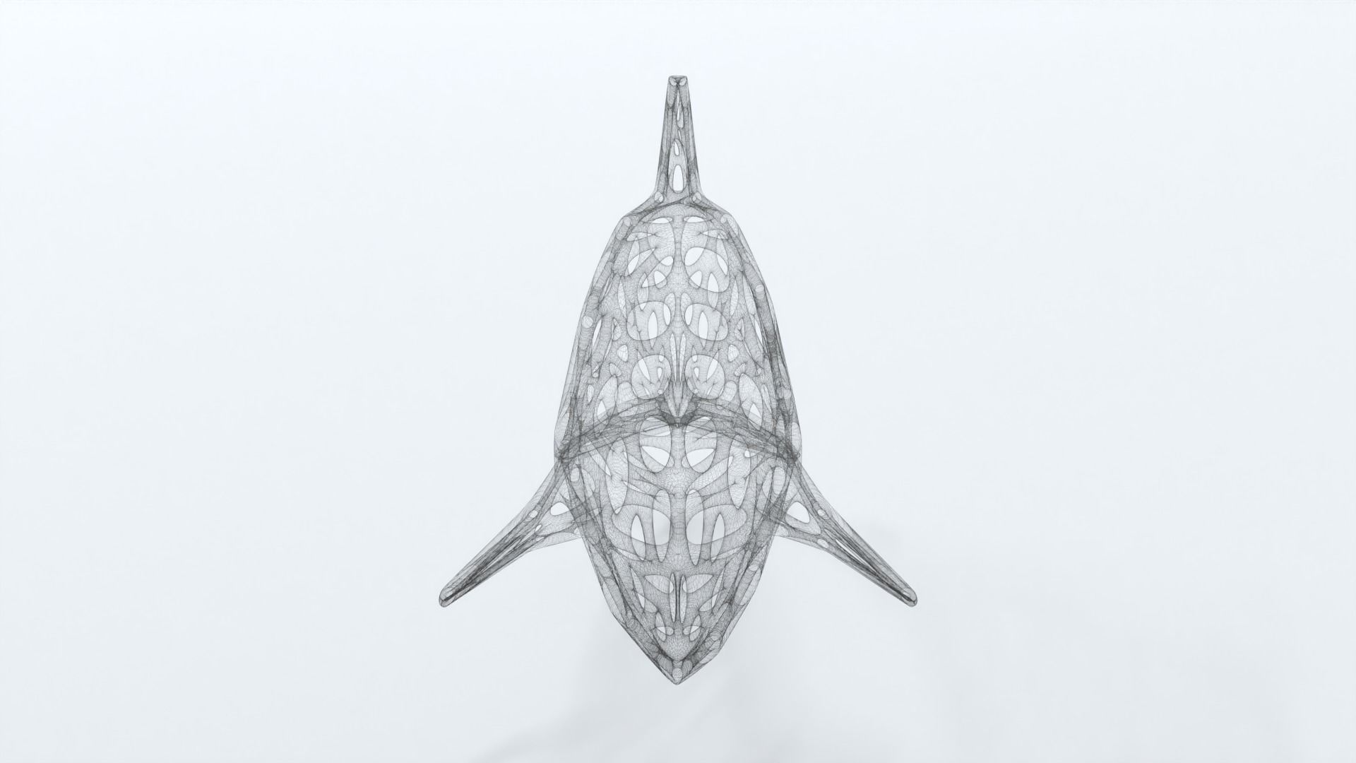 Dolphin Voronoi Statue 3D model_16