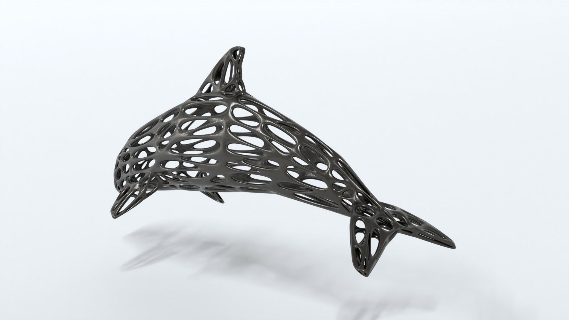 Dolphin Voronoi Statue 3D model_2