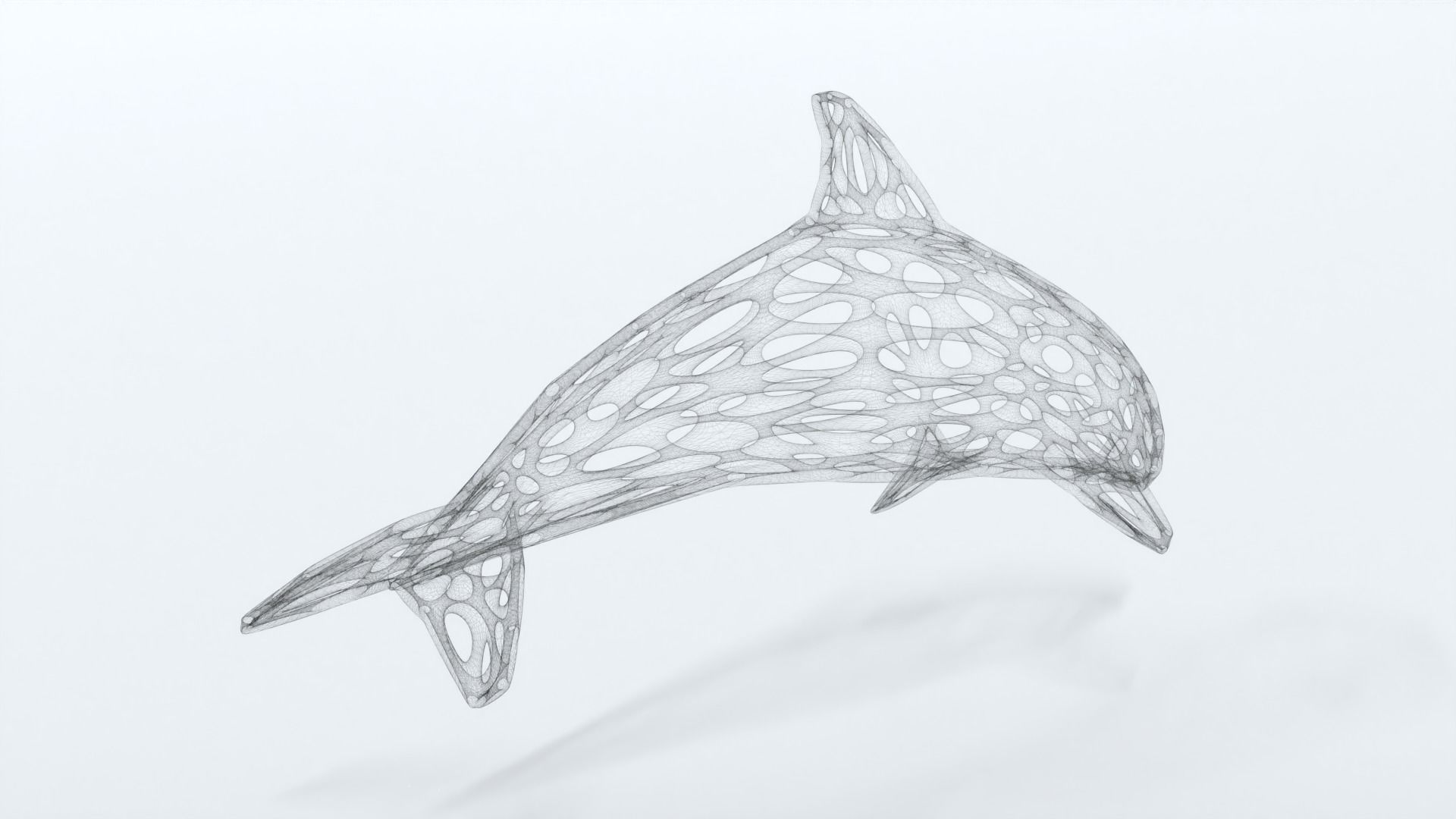 Dolphin Voronoi Statue 3D model_13
