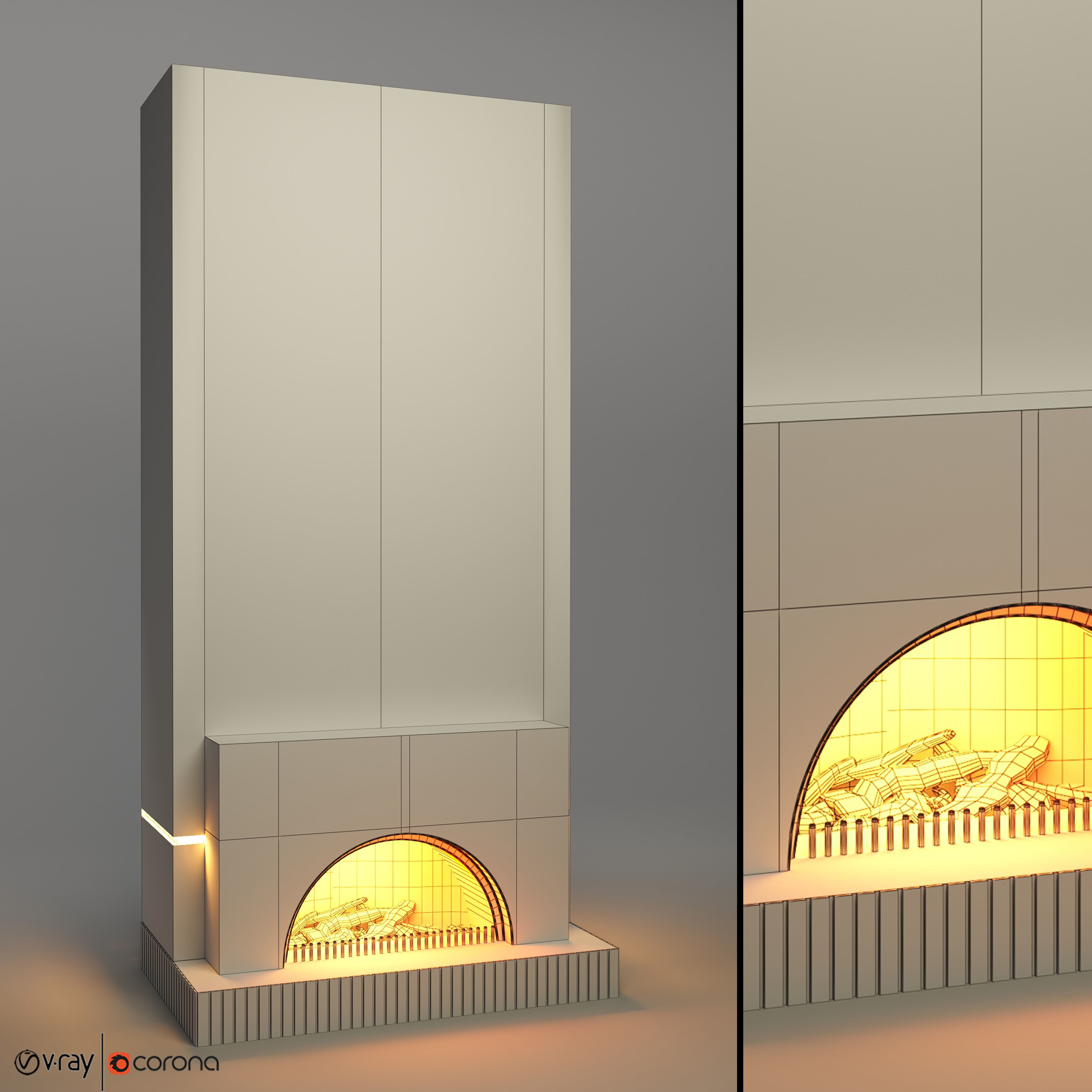 fire place02 Free 3D model_1
