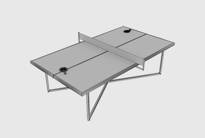 Ping Pong Table low-poly Free 3D model_7