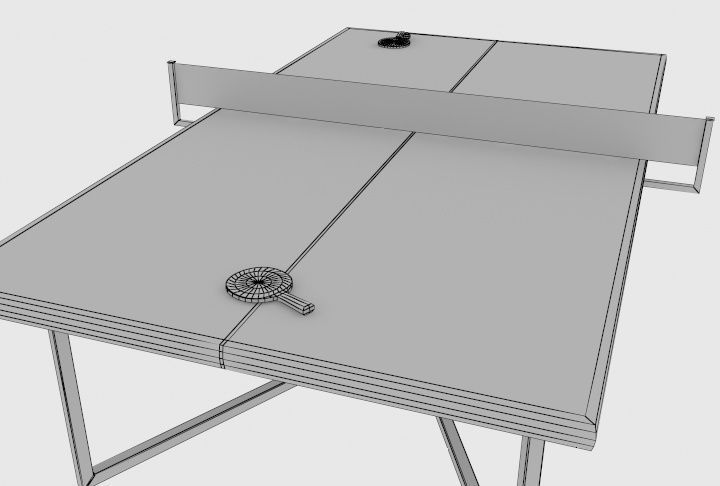 Ping Pong Table low-poly Free 3D model_8