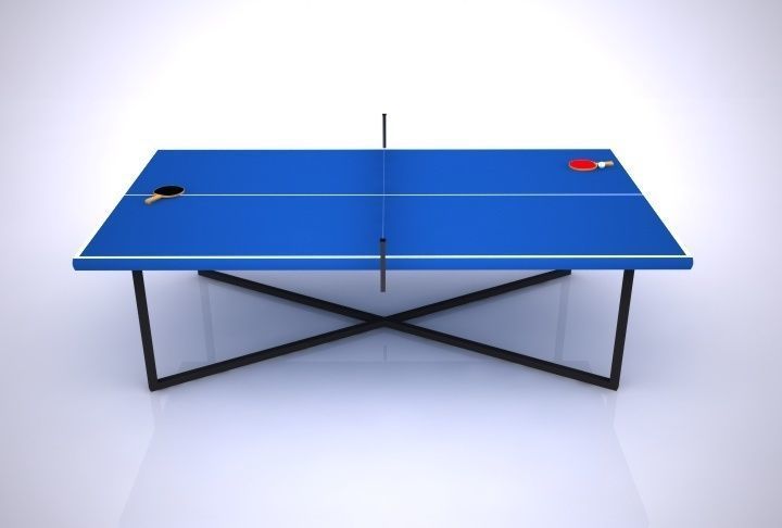 Ping Pong Table low-poly Free 3D model_1