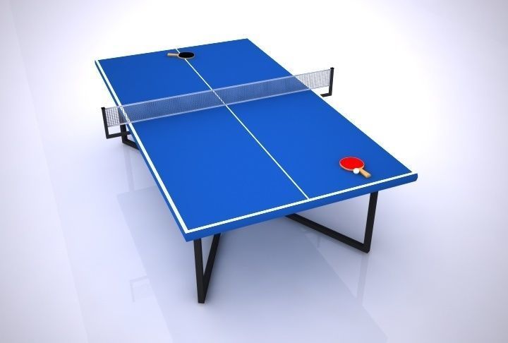 Ping Pong Table low-poly Free 3D model_3