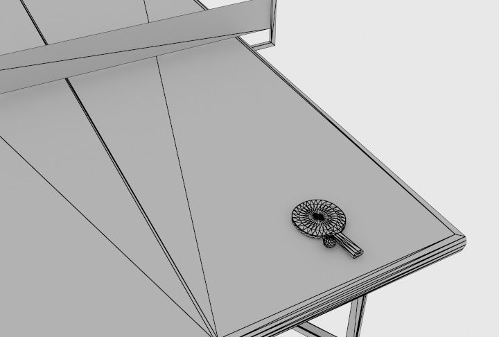 Ping Pong Table low-poly Free 3D model_9