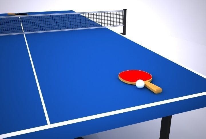 Ping Pong Table low-poly Free 3D model_5