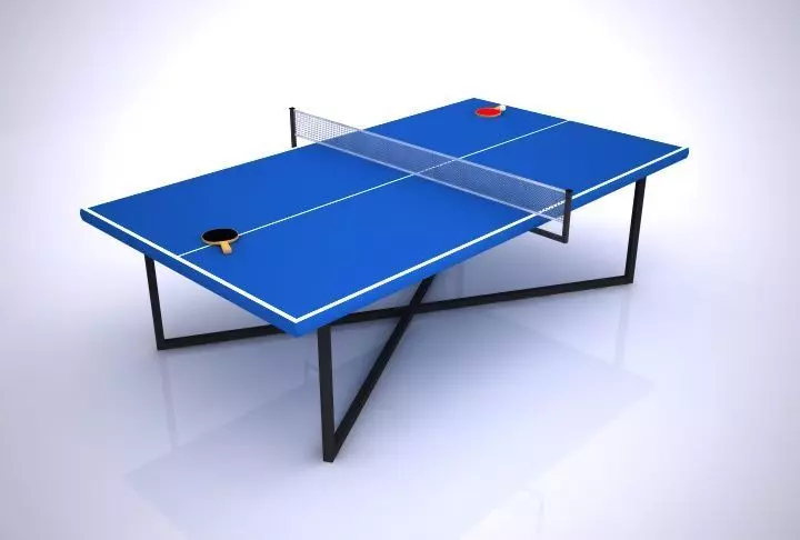 Ping Pong Table low-poly Free 3D model_0
