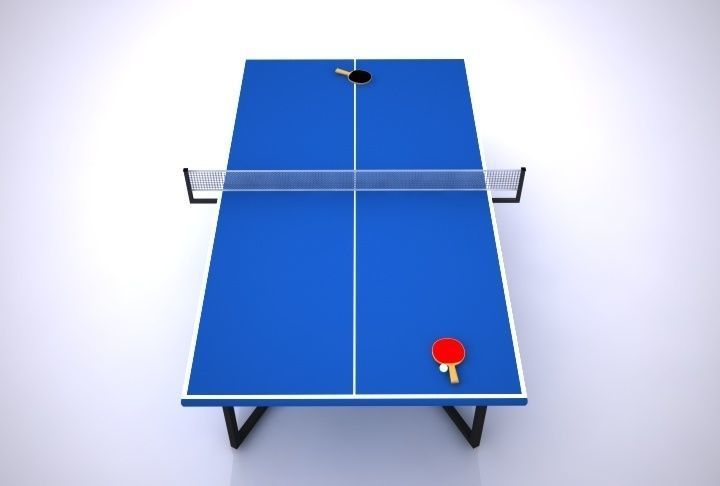 Ping Pong Table low-poly Free 3D model_4
