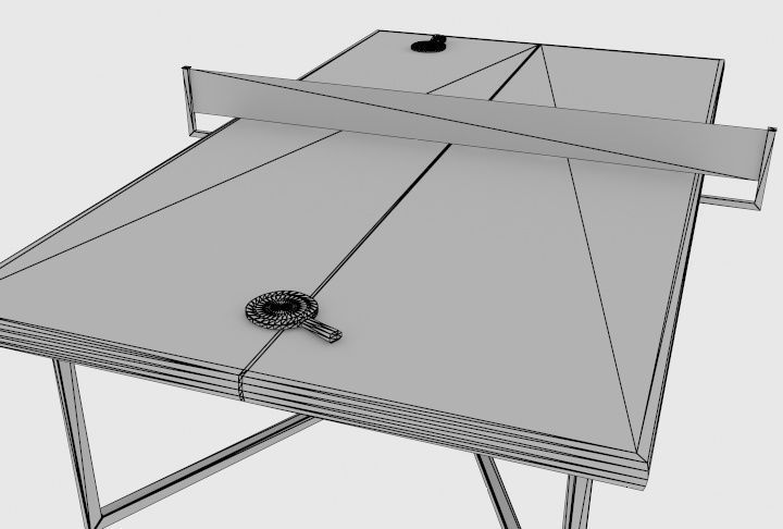 Ping Pong Table low-poly Free 3D model_10