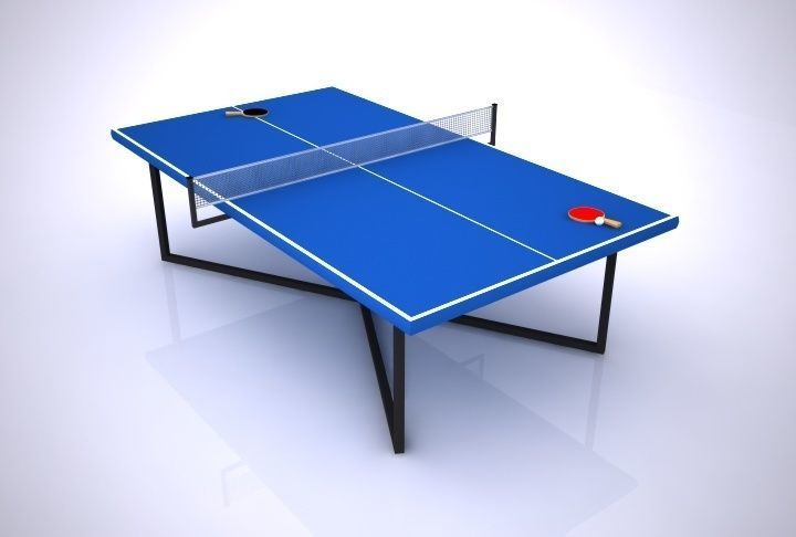 Ping Pong Table low-poly Free 3D model_2