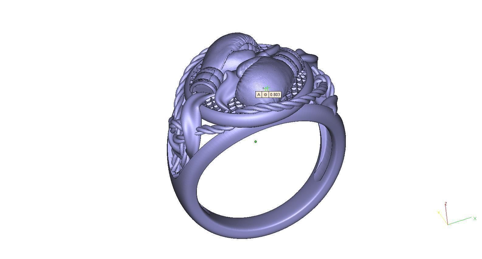 Boxing-ring silver ring with heart 3D print model_7