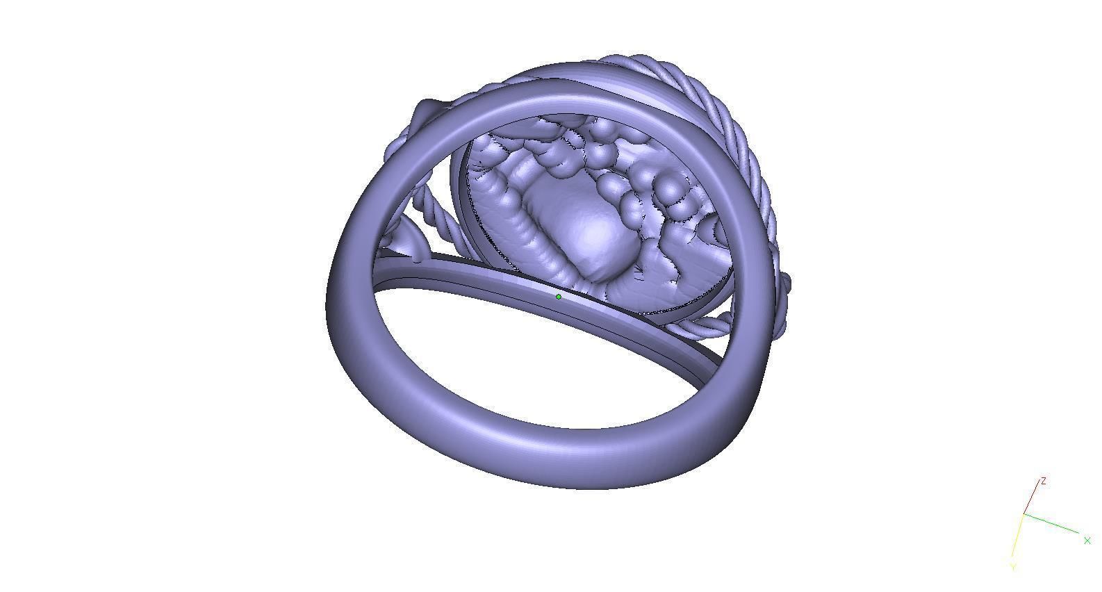 Boxing-ring silver ring with heart 3D print model_6