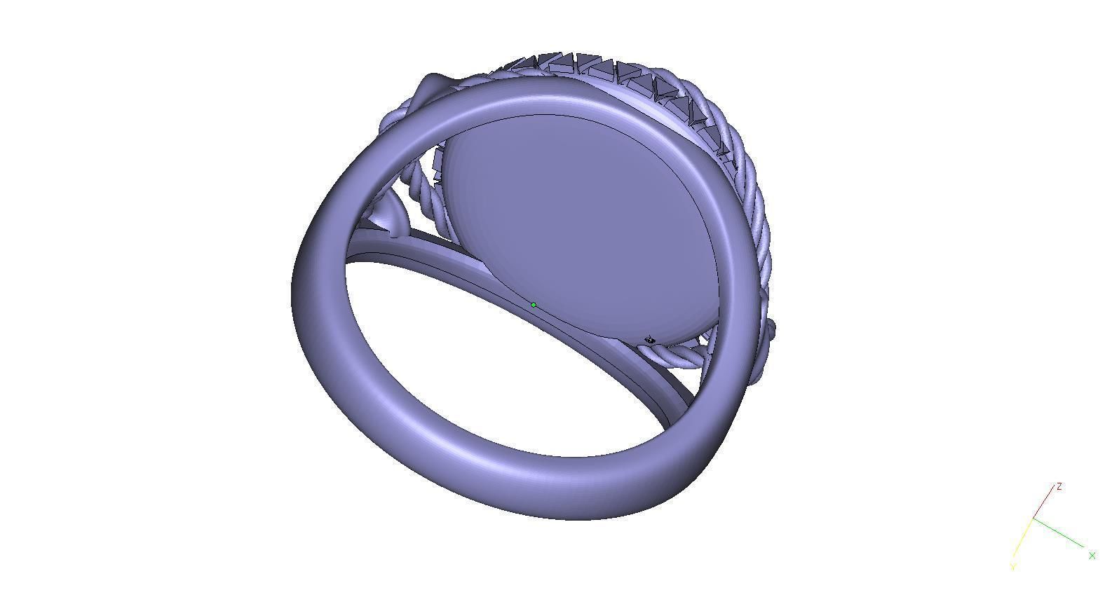 Boxing-ring silver ring with heart 3D print model_5