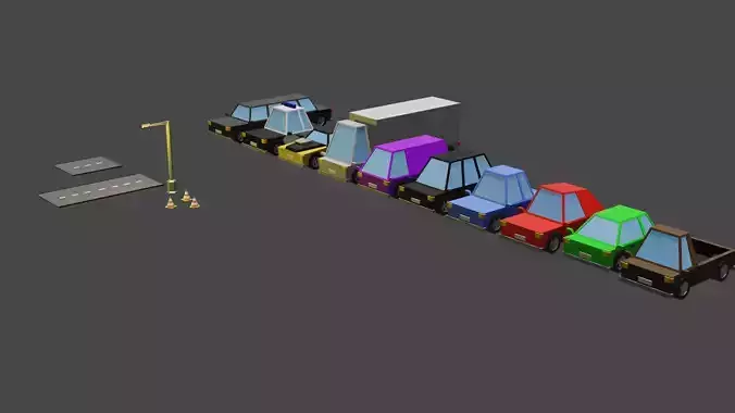 Low Poly Cars Asset Pack for your 3D scenes or games