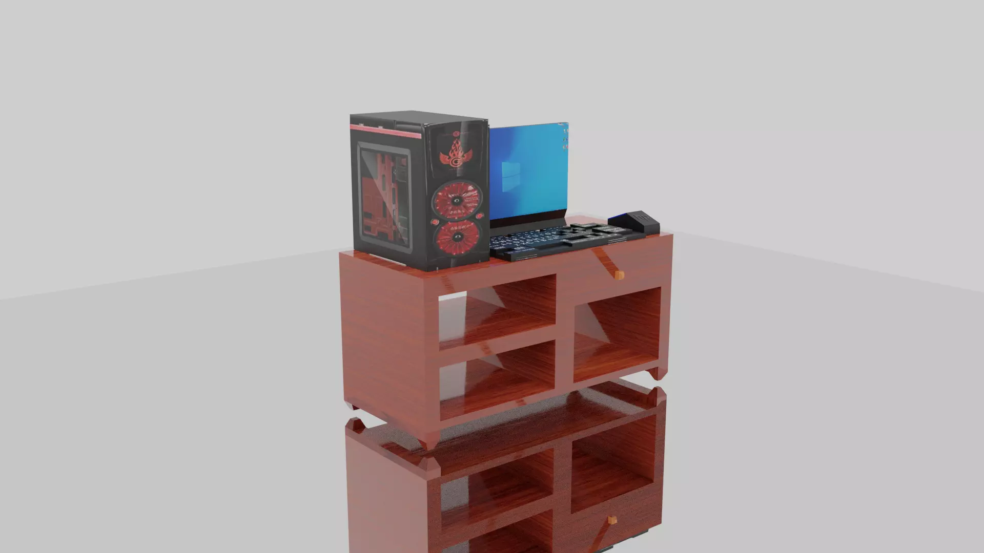 Computer With Table 3d Model free VR / AR / low-poly 3D model | CGTrader