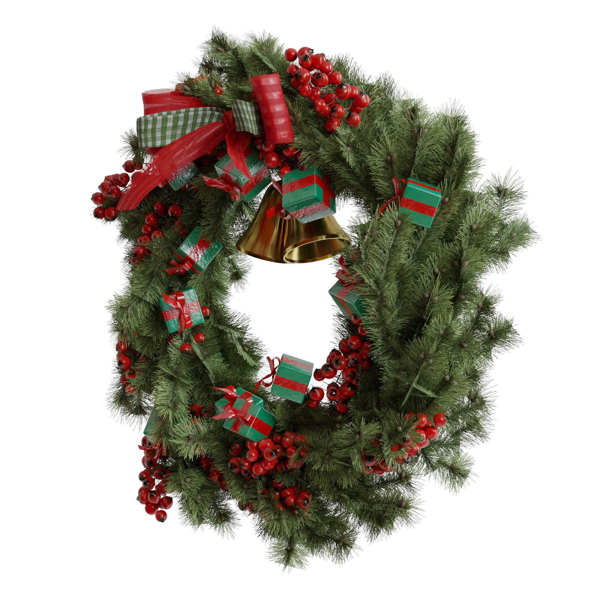 Christmas wreath 1 3D model_2