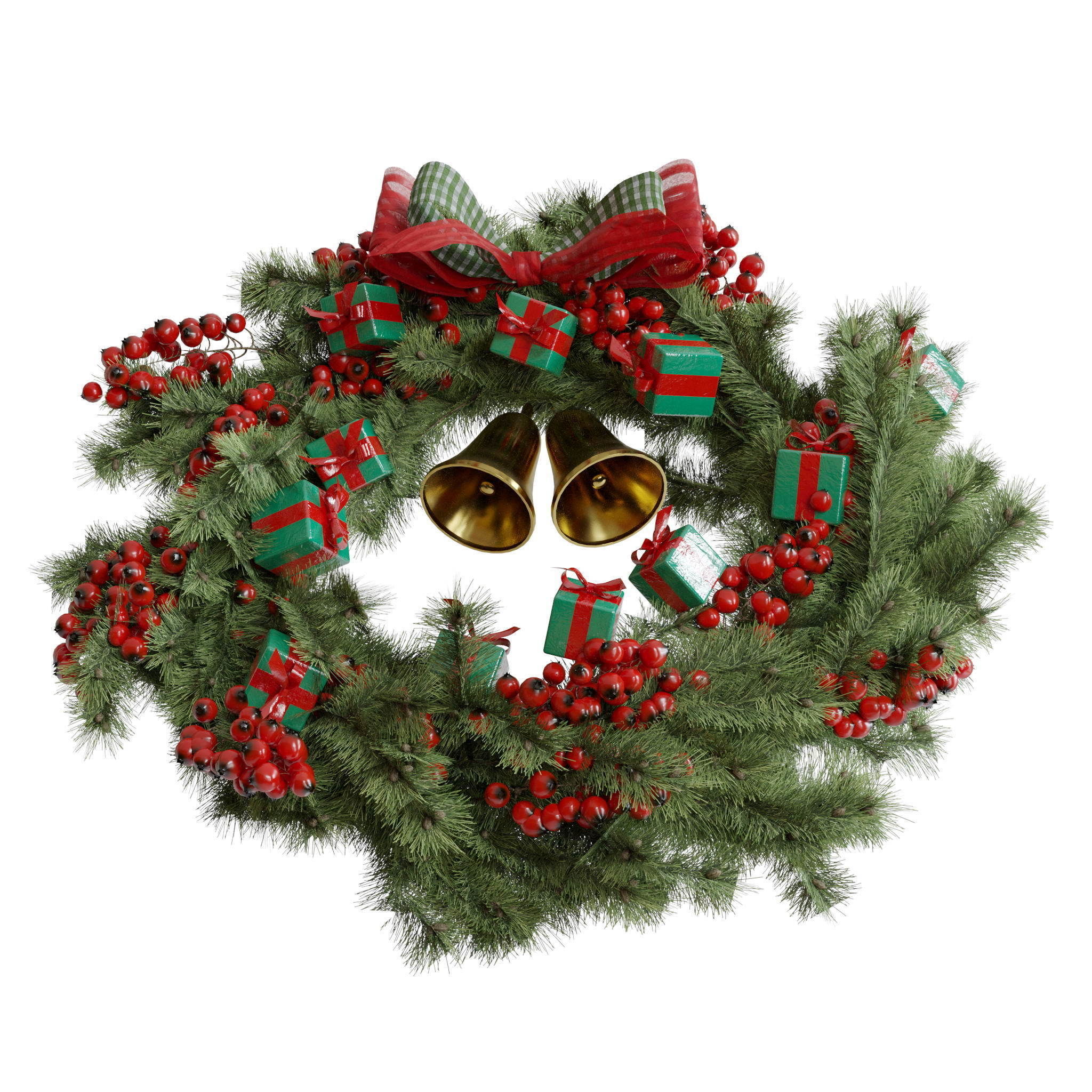 Christmas wreath 1 3D model_3