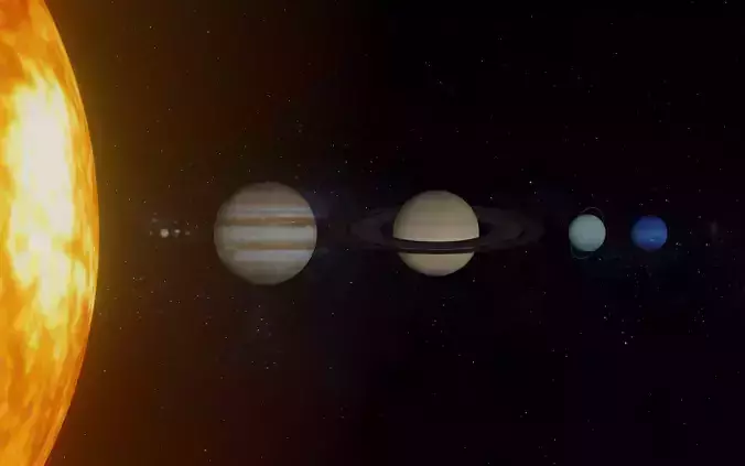 To Scale Solar system Free 3D model