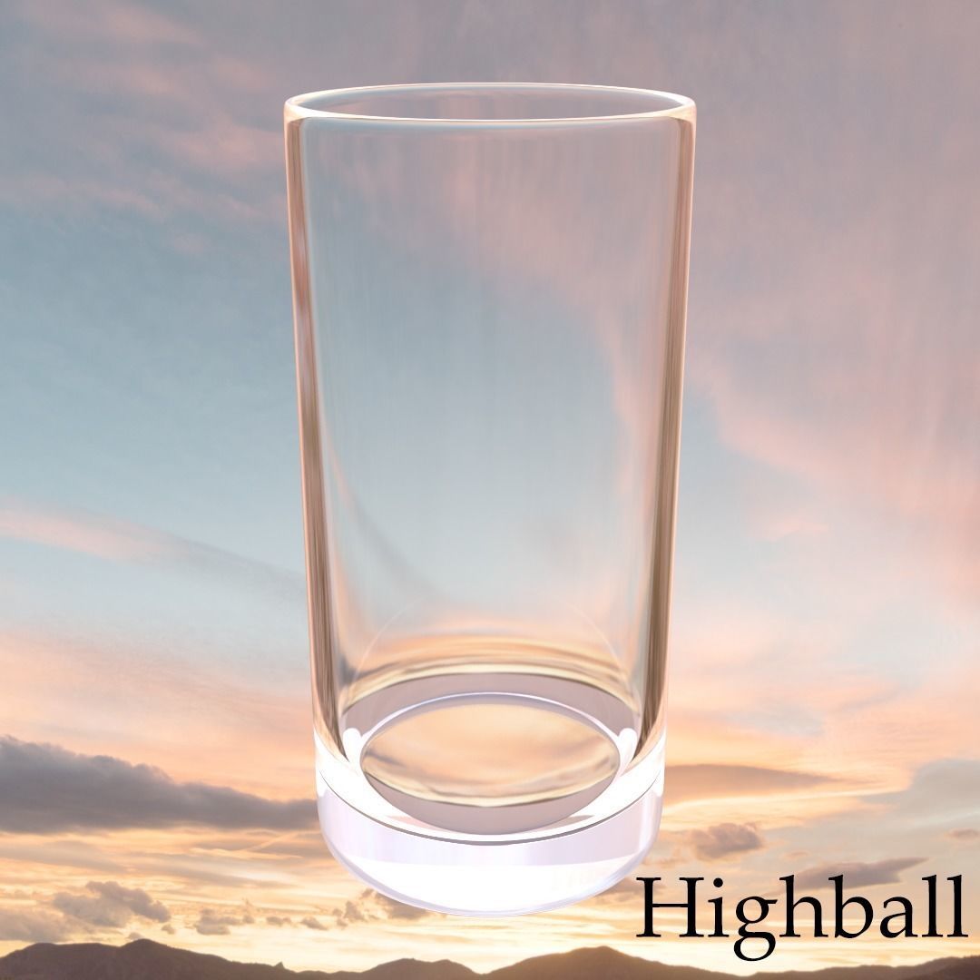 All Types of Glass Low-poly 3D model_8