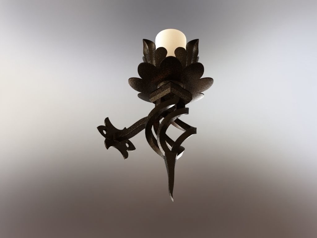 Candlestick lotus candle holder 3D model_4