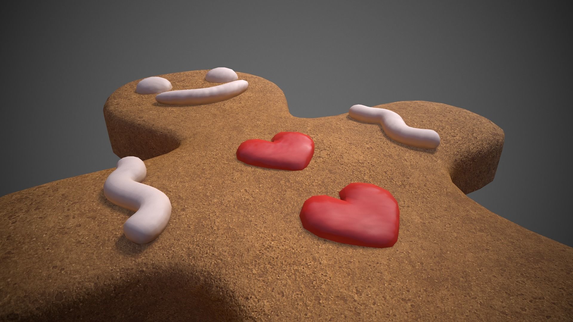 Gingerbread Cookie Man Low-poly 3D model_6