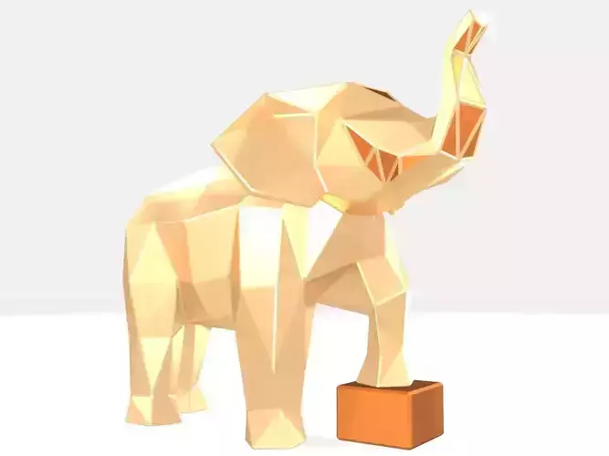 Polygonal Elephant kid Parametric 3D print model