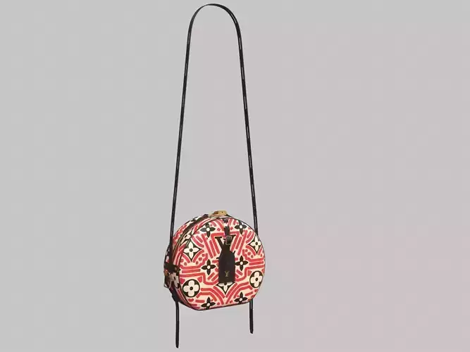 Louis Vuitton Boite Chapeau Souple Bag Crafty Cream Red Leather Low-poly 3D model