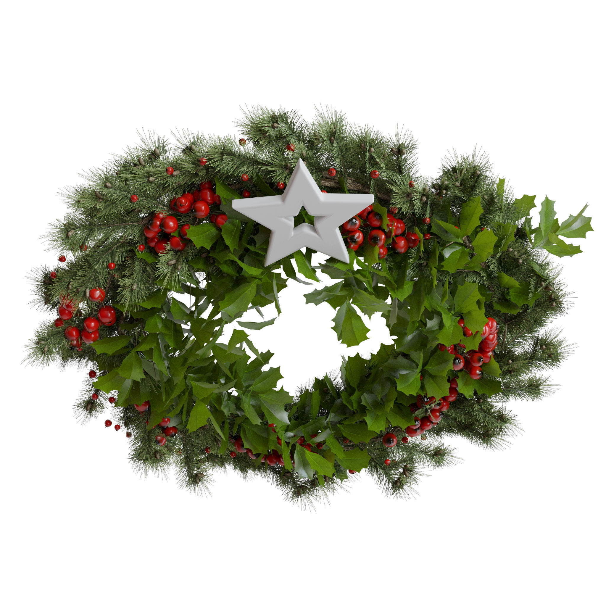 Christmas wreath 6 3D model_4