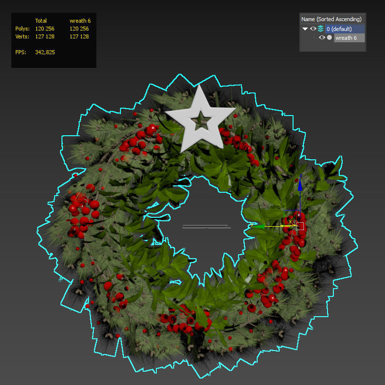 Christmas wreath 6 3D model_5