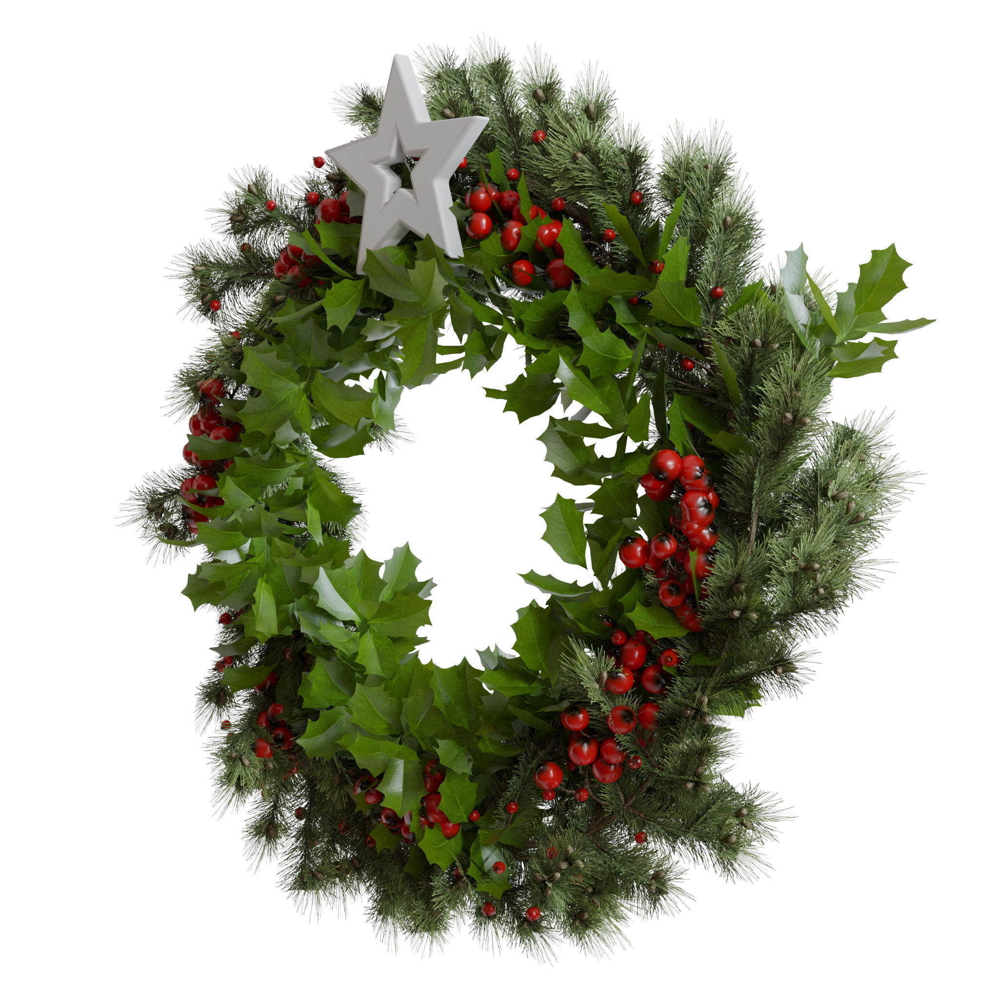 Christmas wreath 6 3D model_2